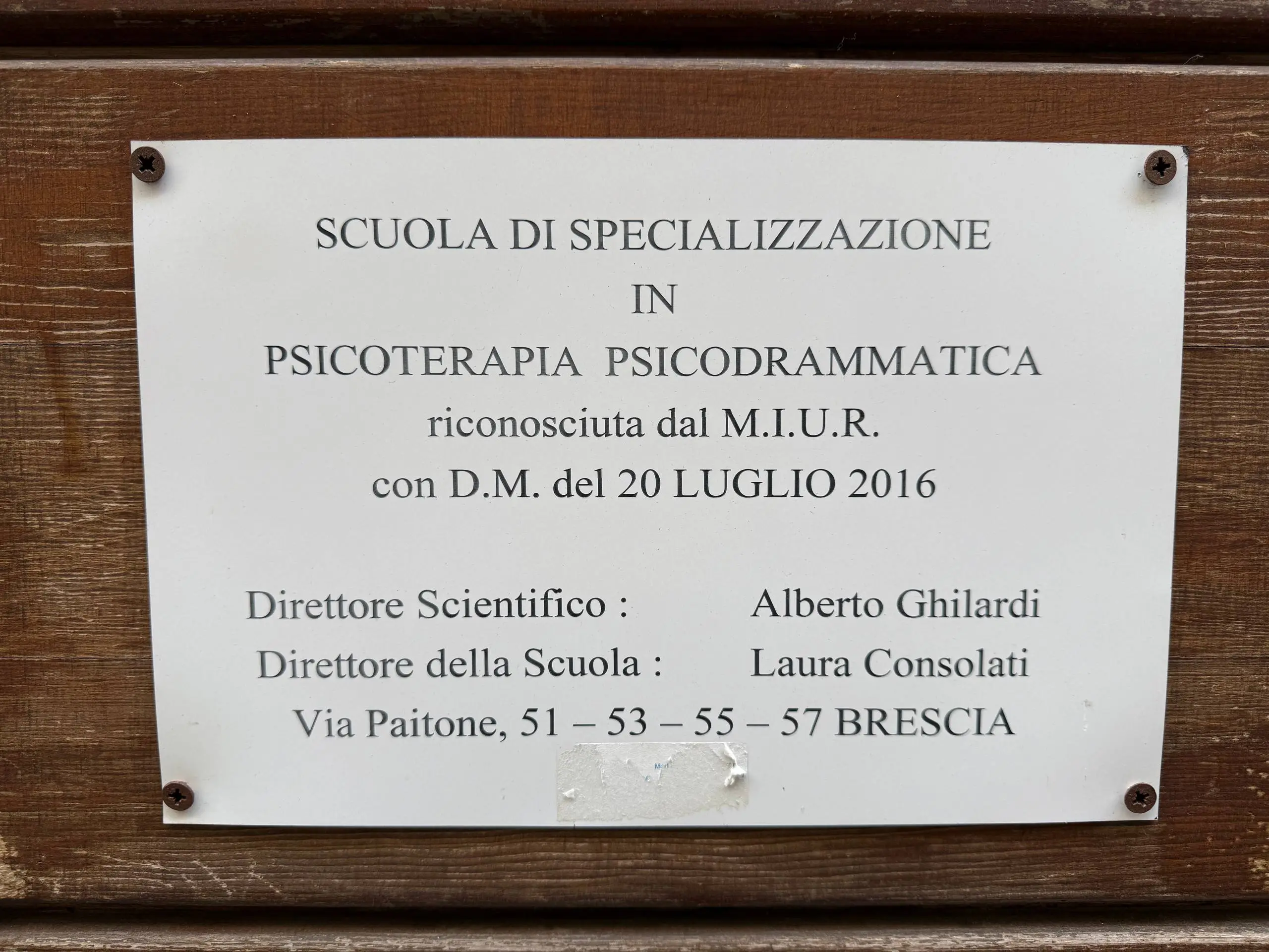 Targa della Scuola